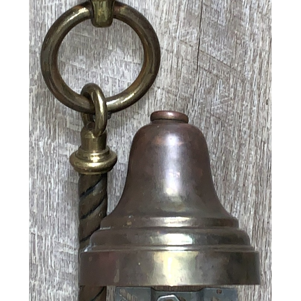 Antique Hanging Victorian Light Pendant Canopy, Swivel Loop & Stem - Heavy Brass